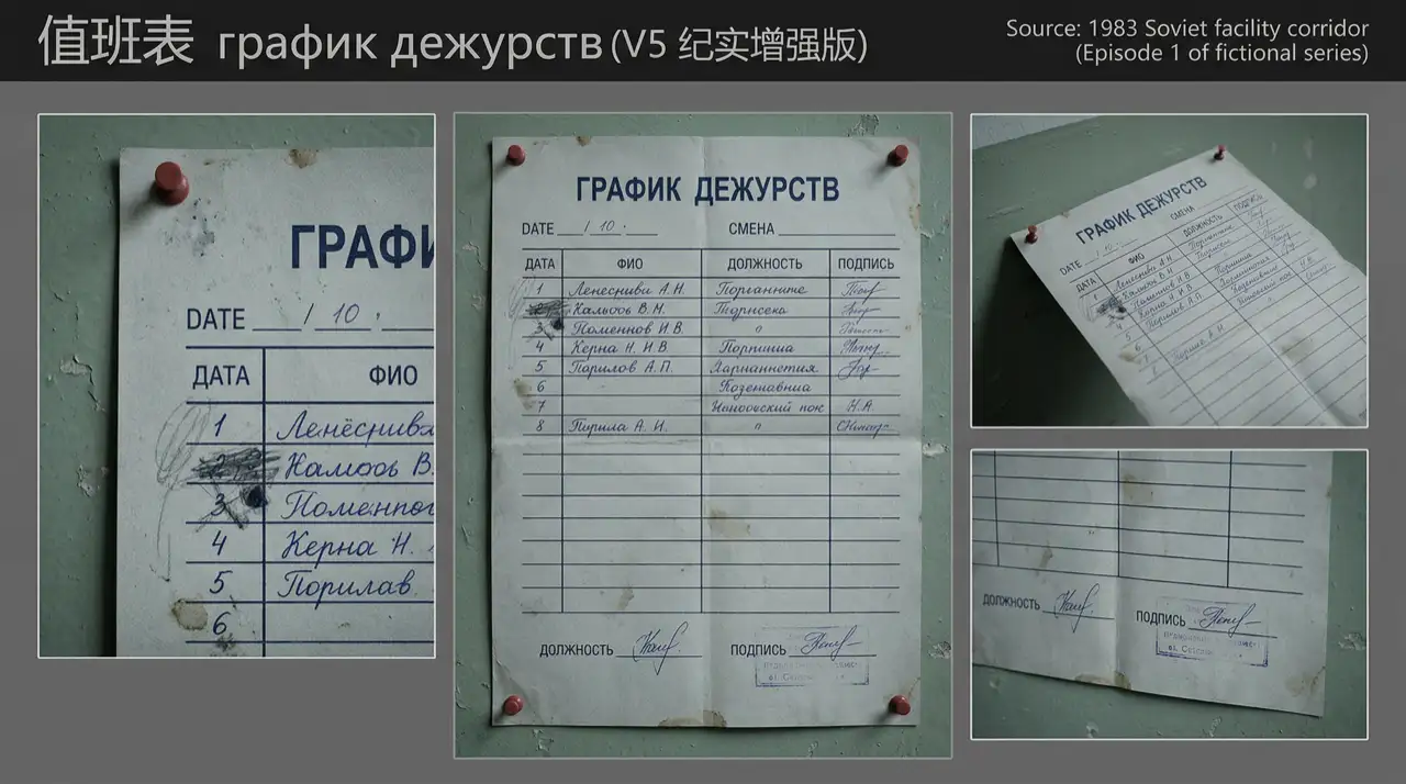 值班表 график дежурств