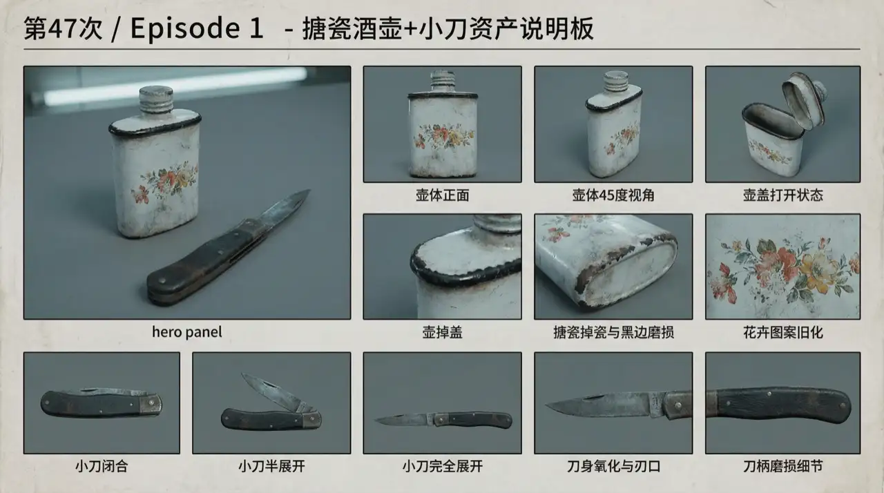 搪瓷酒壶小刀